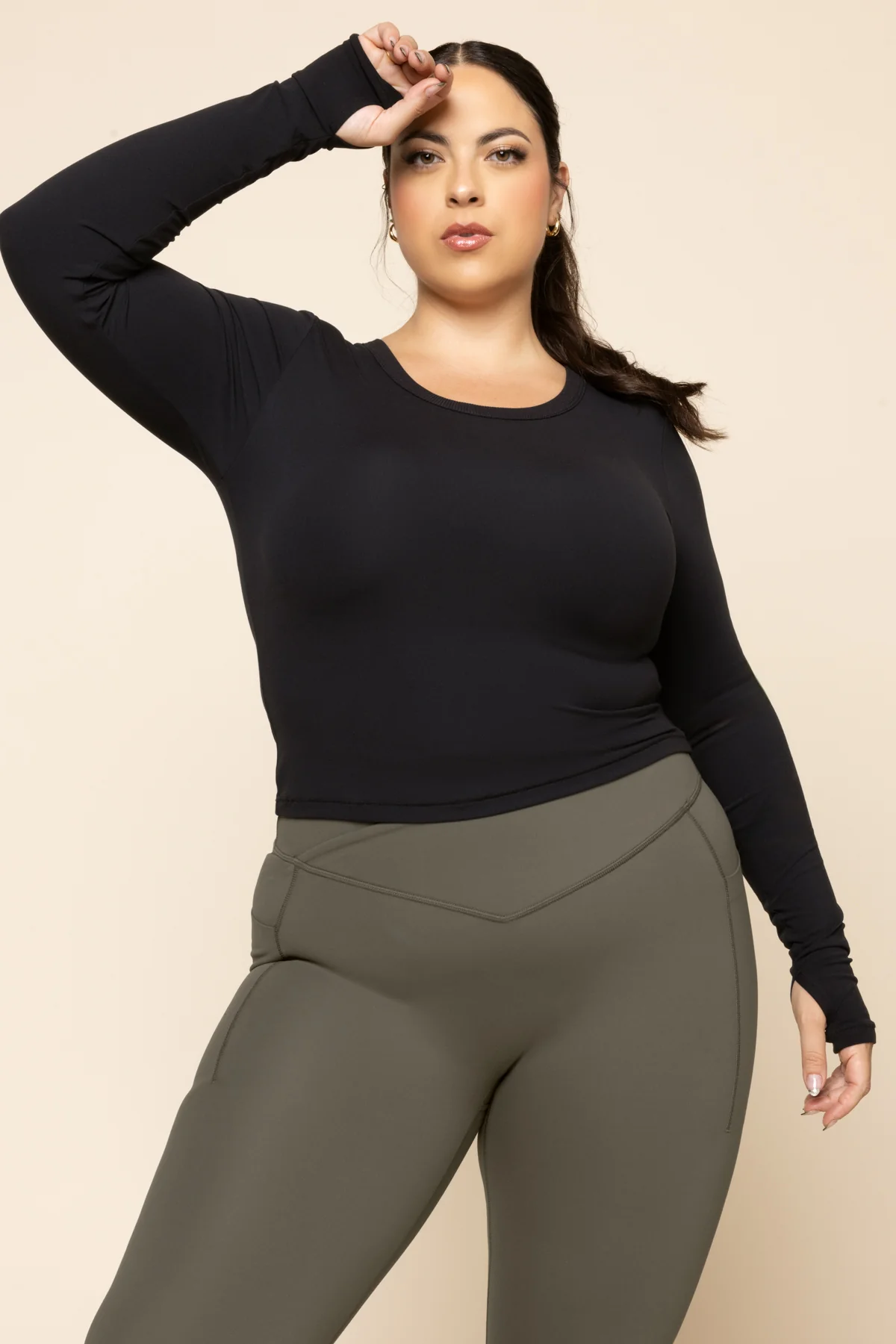 Call Me Baby Reversible Long Sleeve Top (Cropped) - Black