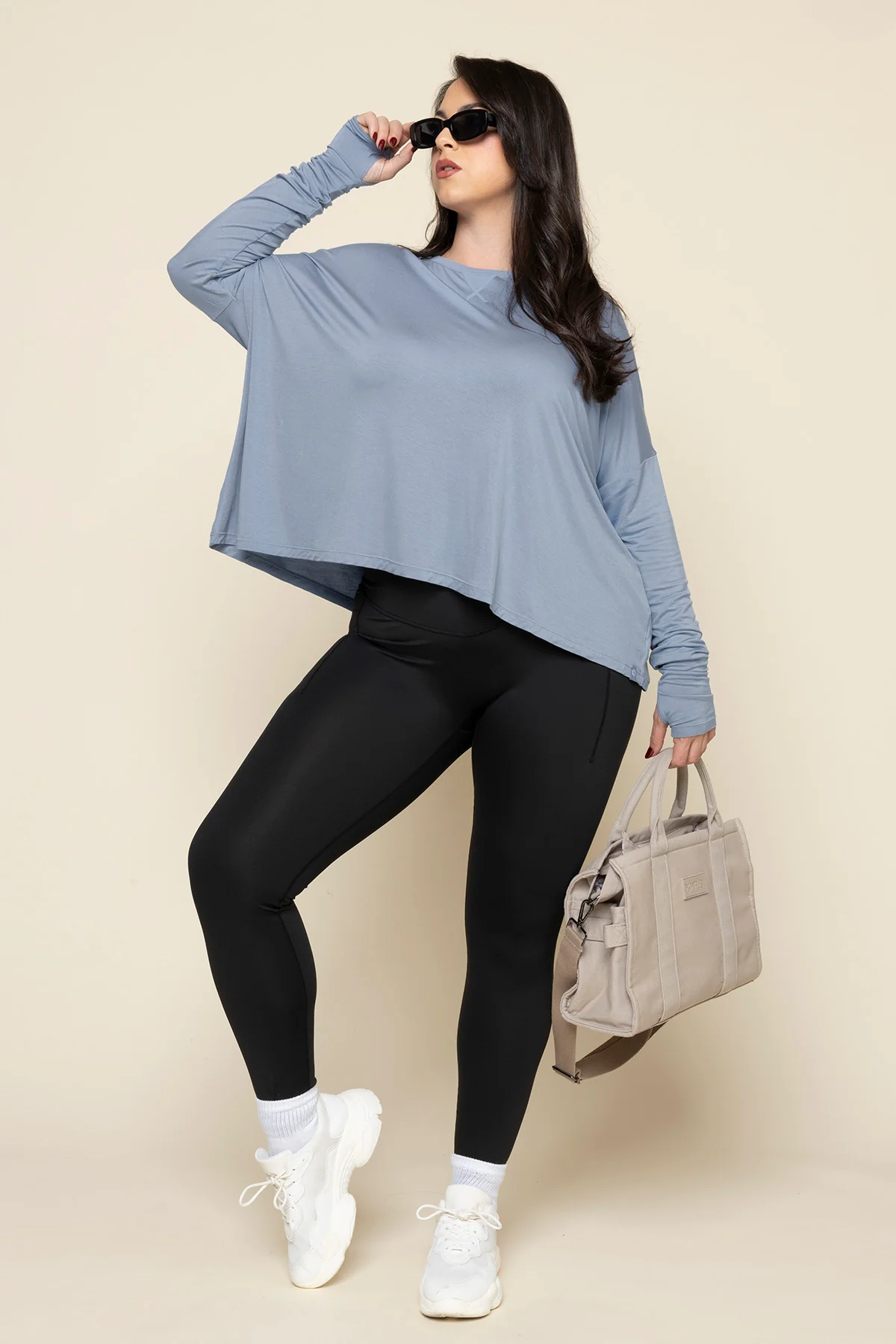 The Perfect Long Sleeve Top - Dusty Blue