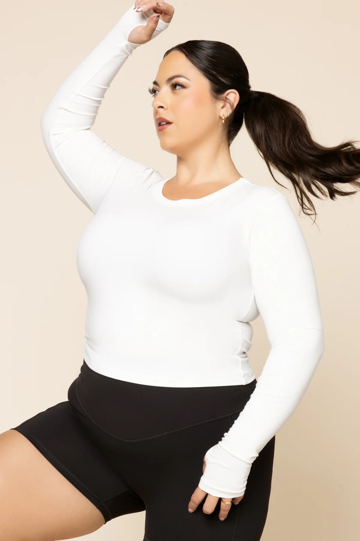 Call Me Baby Reversible Long Sleeve Top (Cropped) - White