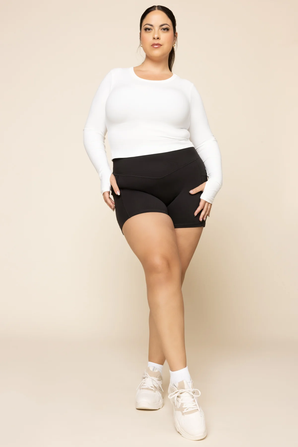 Call Me Baby Reversible Long Sleeve Top (Cropped) - White