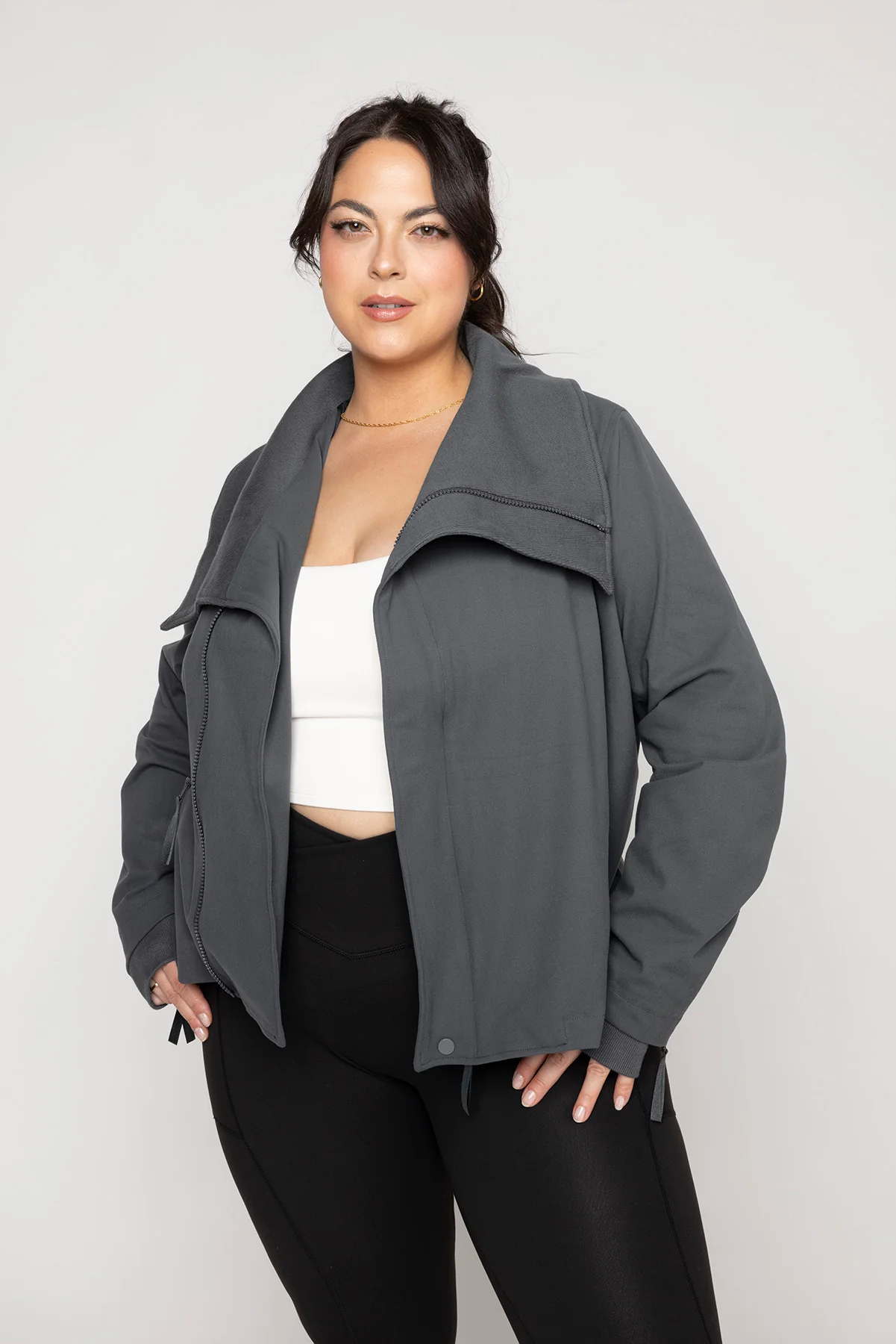 Heart Racer Moto Jacket - Raincloud