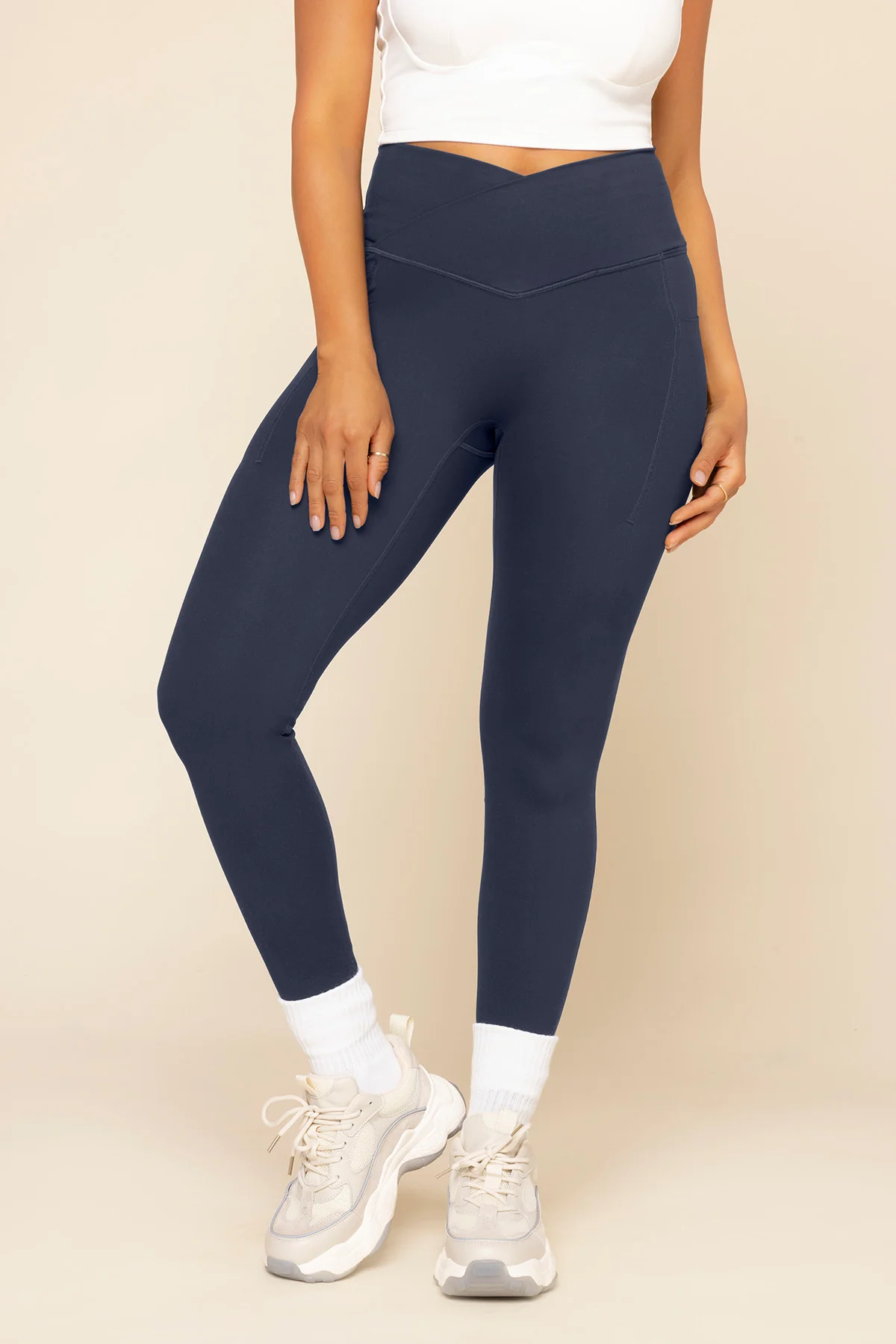 Crisscross HourglassÂ® Leggings with Pockets - Cosmic Navy