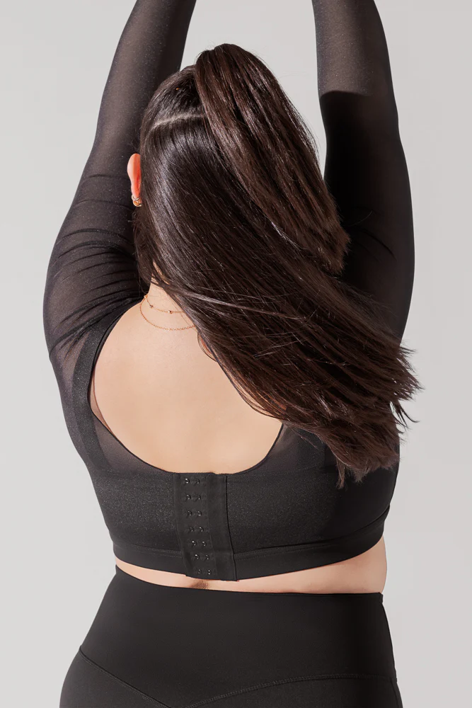 Coquette Long Sleeve Mesh Bra - Black