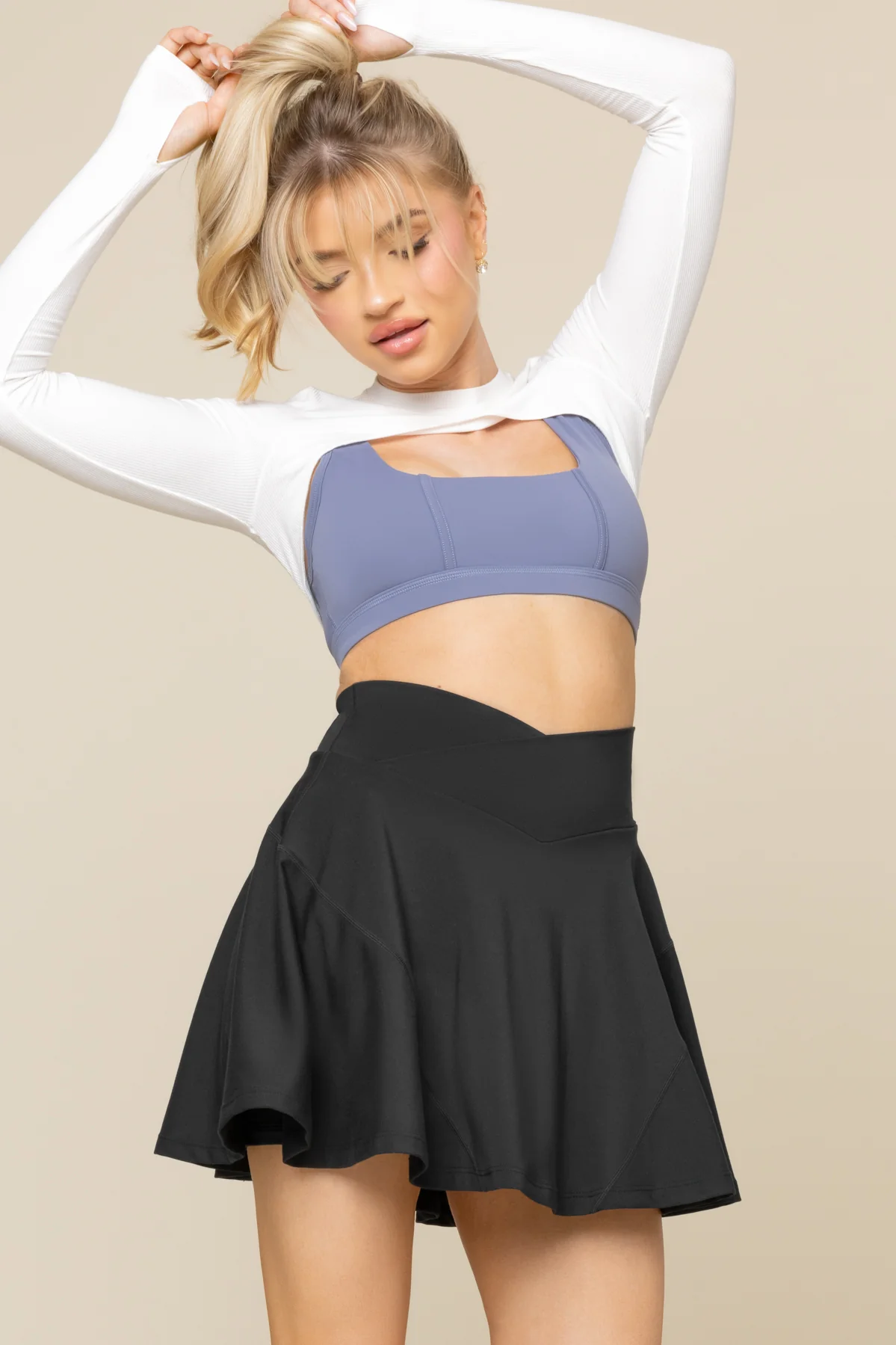 Crisscross HourglassÂ® Twirl Skort (Longer) - Black