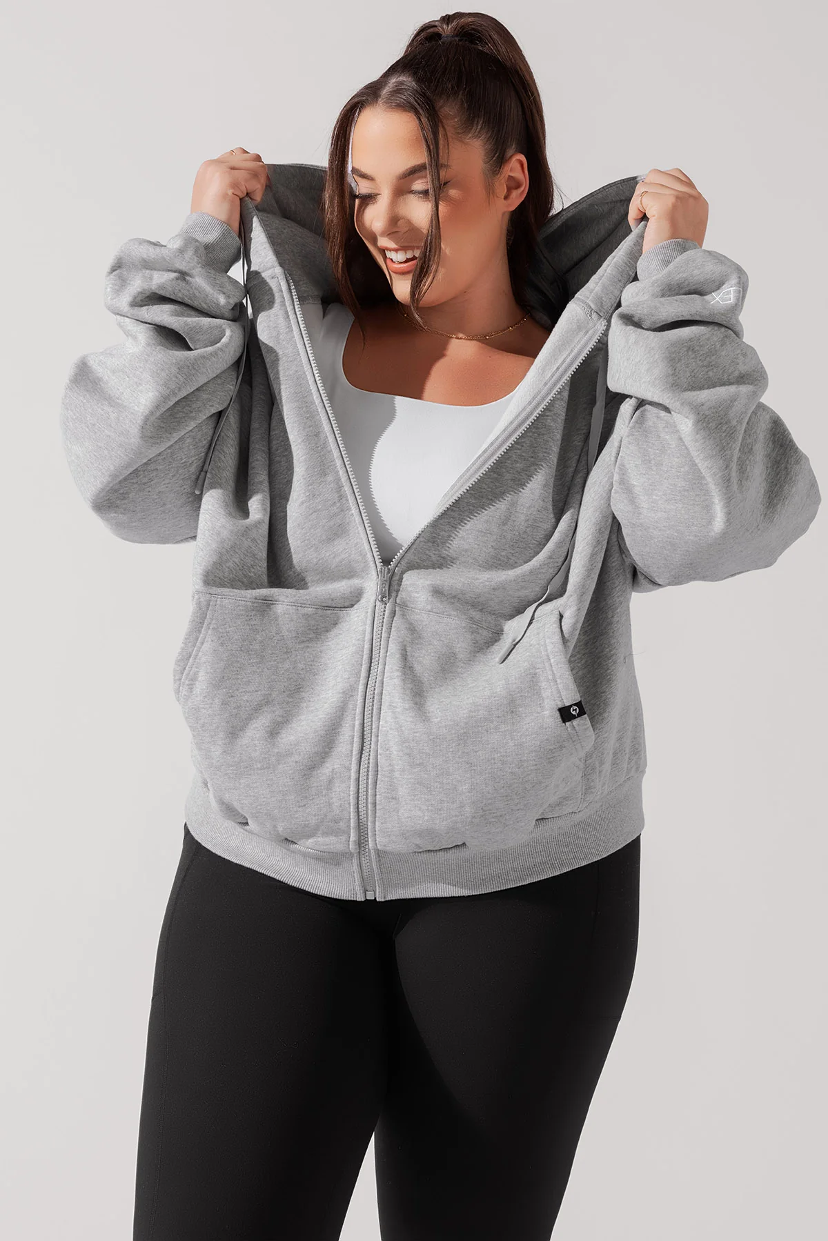 Zip Cloud Hoodie - Heather Grey