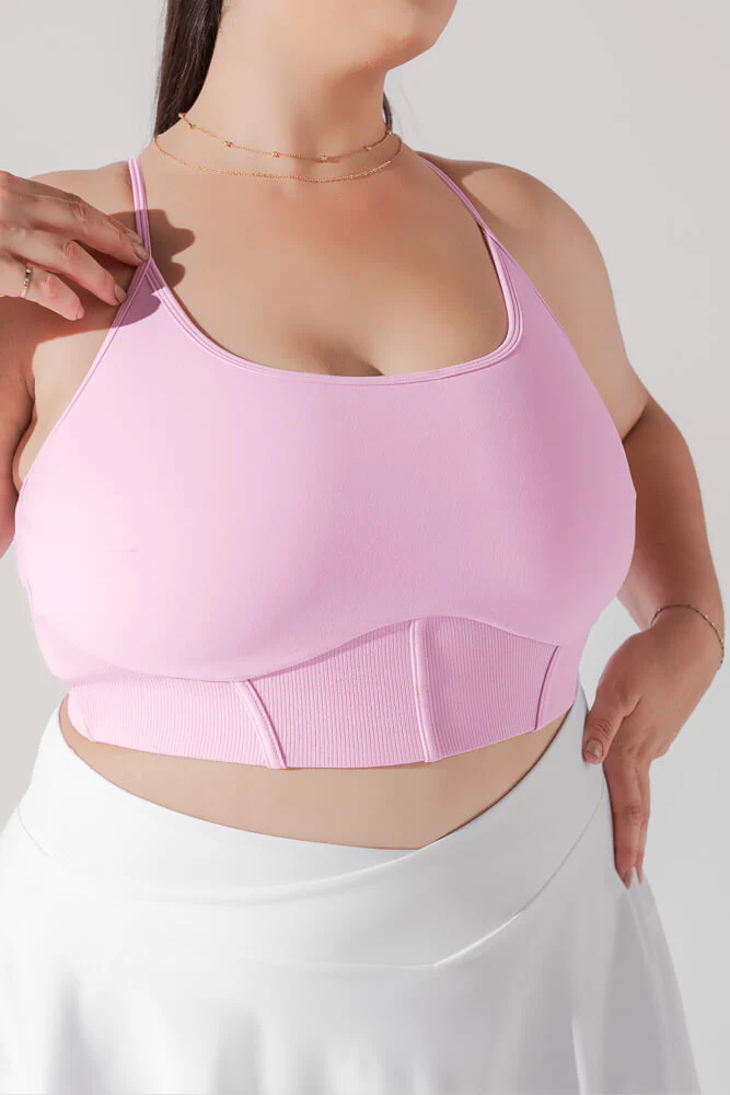 PliÃ© Corset Crop Bralette - Bubblegum