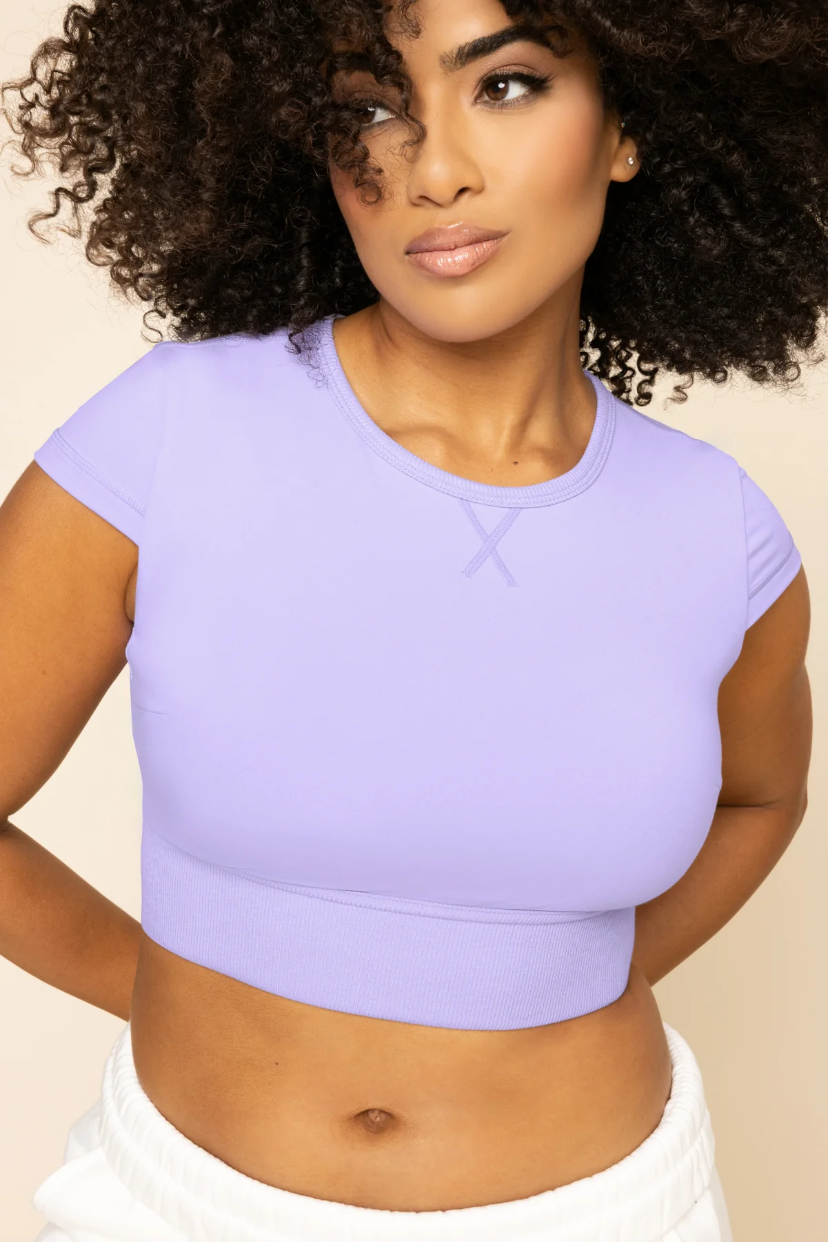 Baby Crop Tee - Digital Lavender