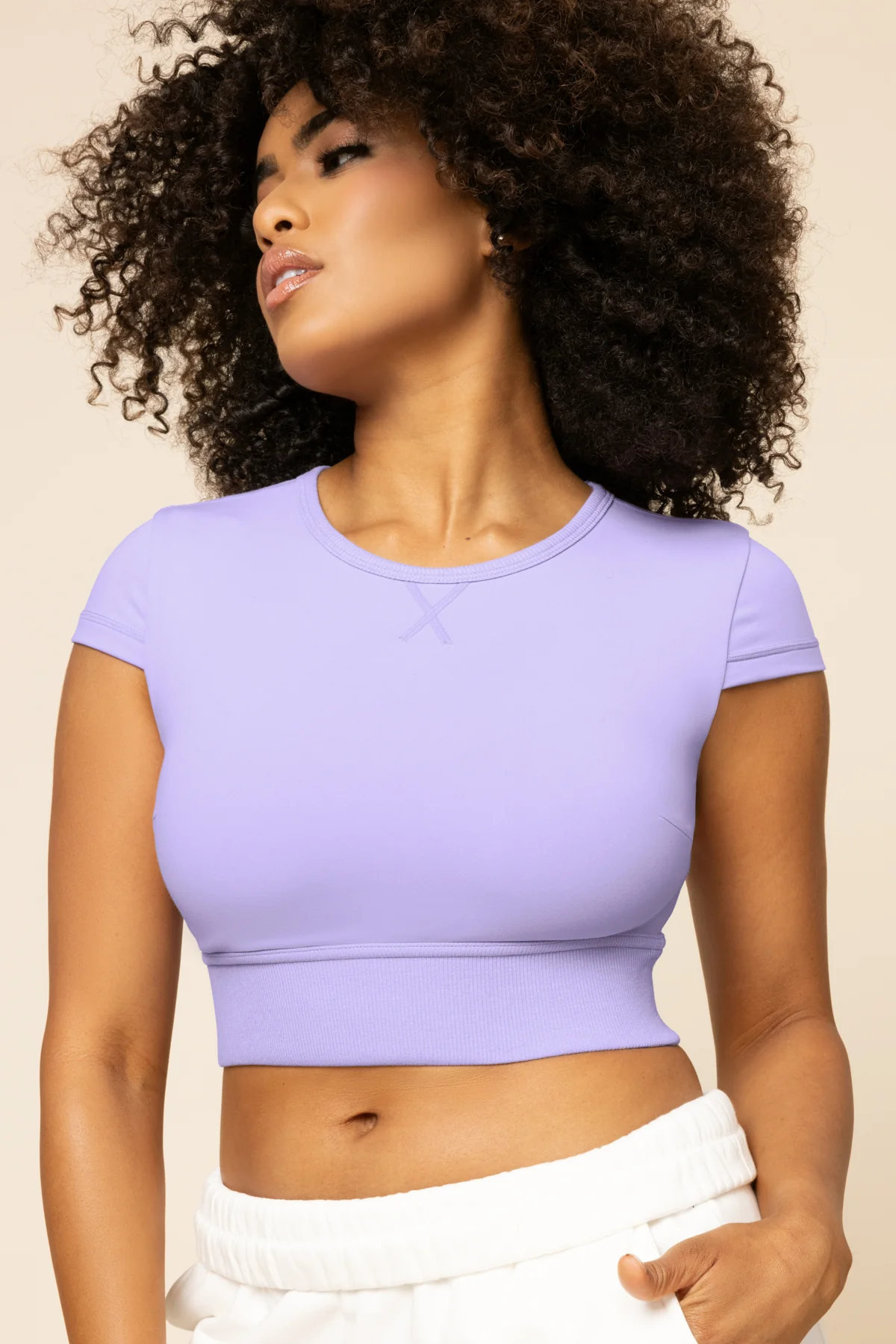 Baby Crop Tee - Digital Lavender