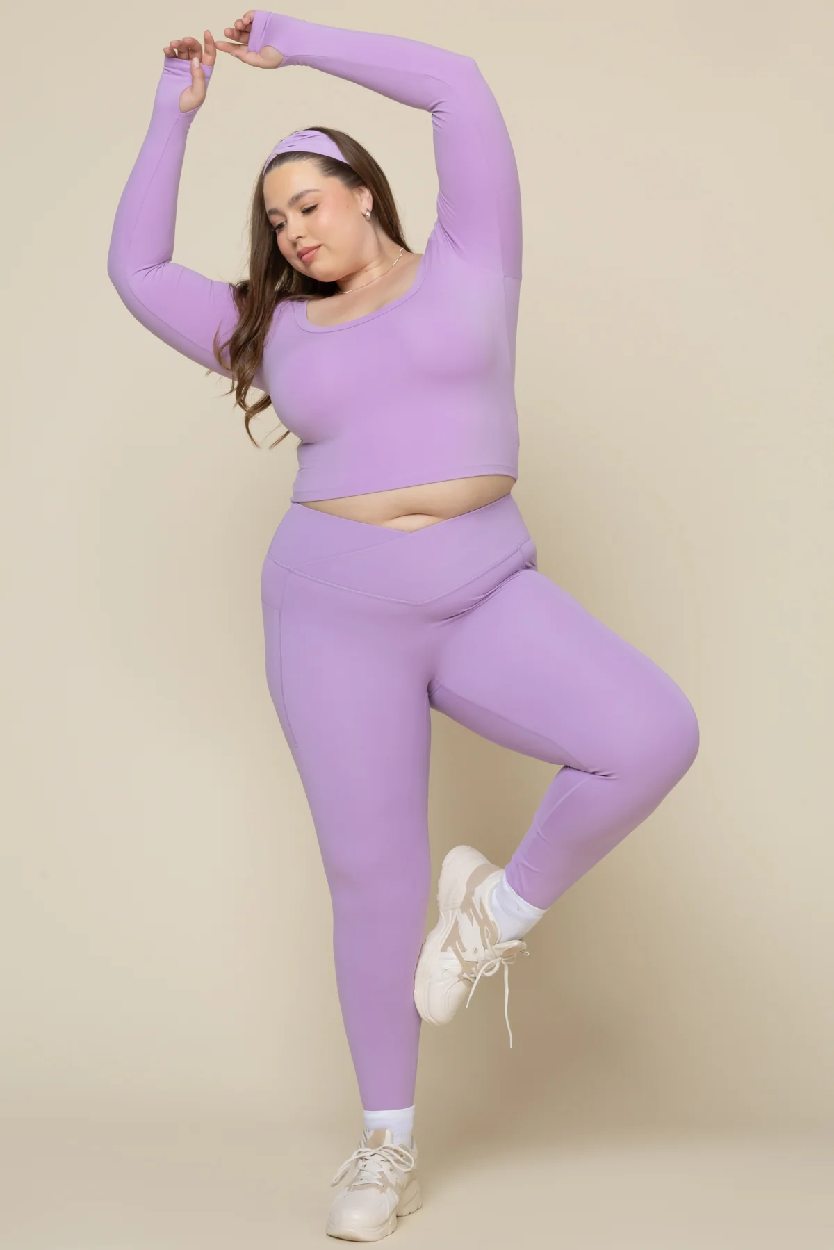 Crisscross HourglassÂ® Leggings with Pockets - Mystic Purple