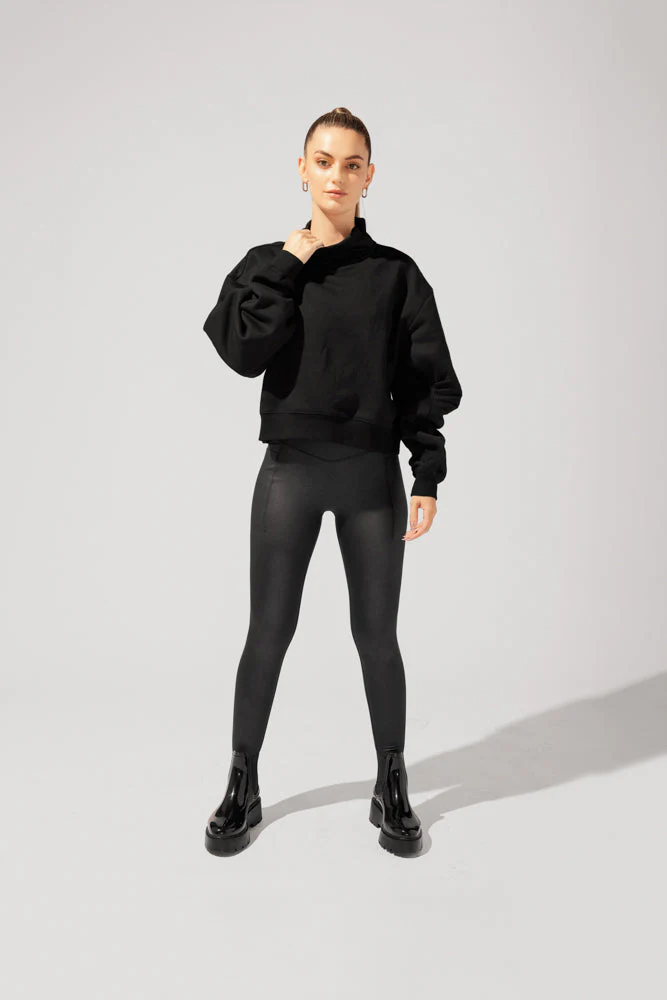 Uptown Mockneck Sweatshirt - Black