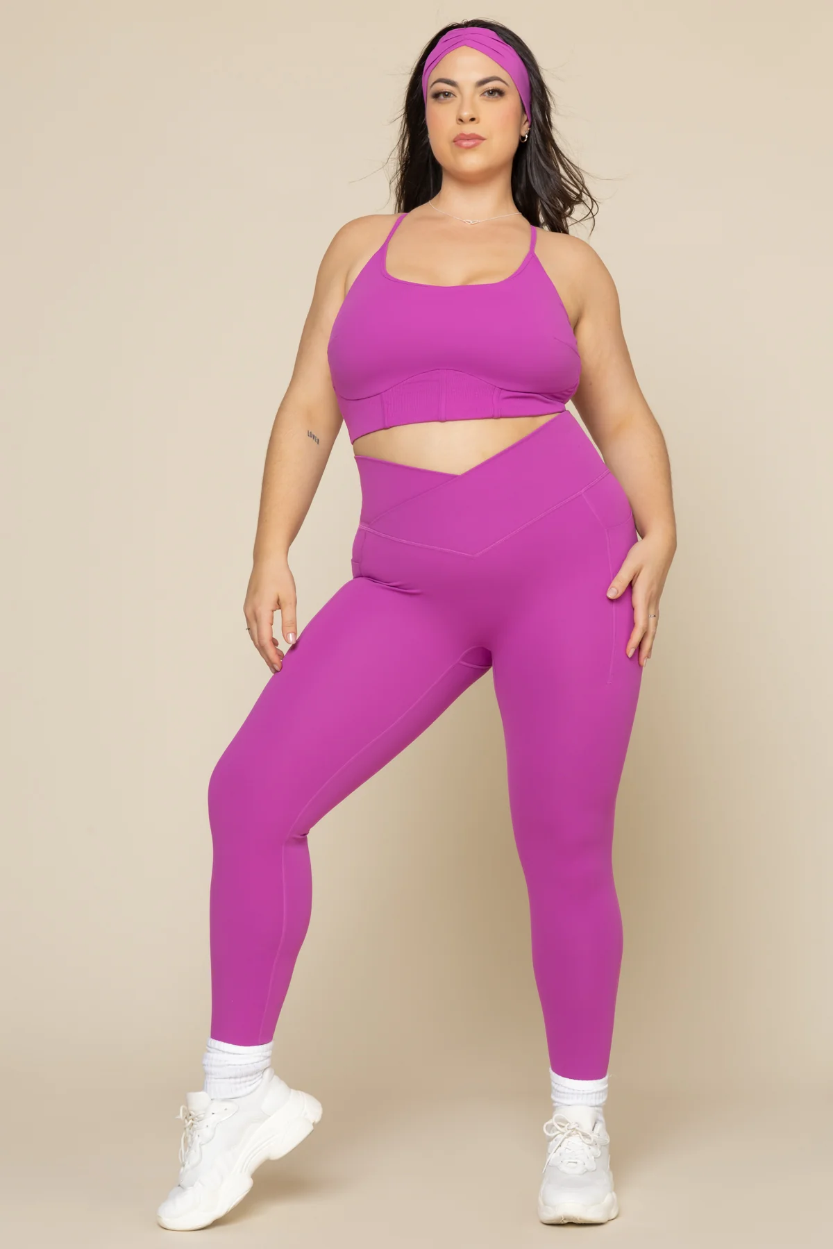 Crisscross Hourglass® Leggings with Pockets - Royal Orchid