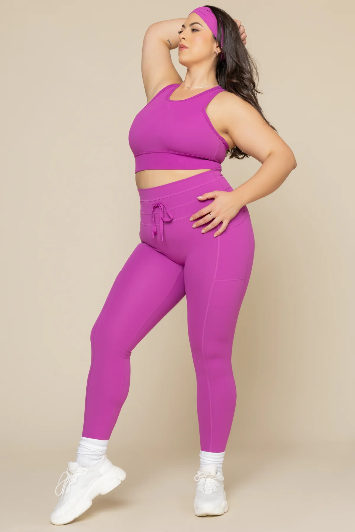 Cargo Legging with Pockets - Royal Orchid