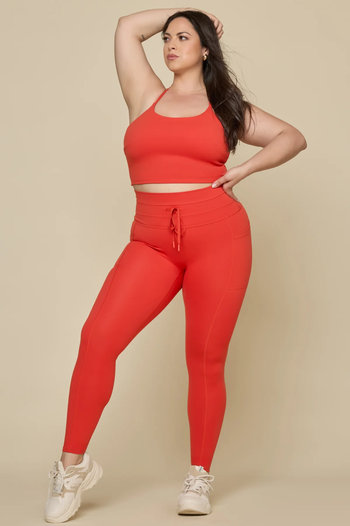 Cargo Legging with Pockets - Cayenne
