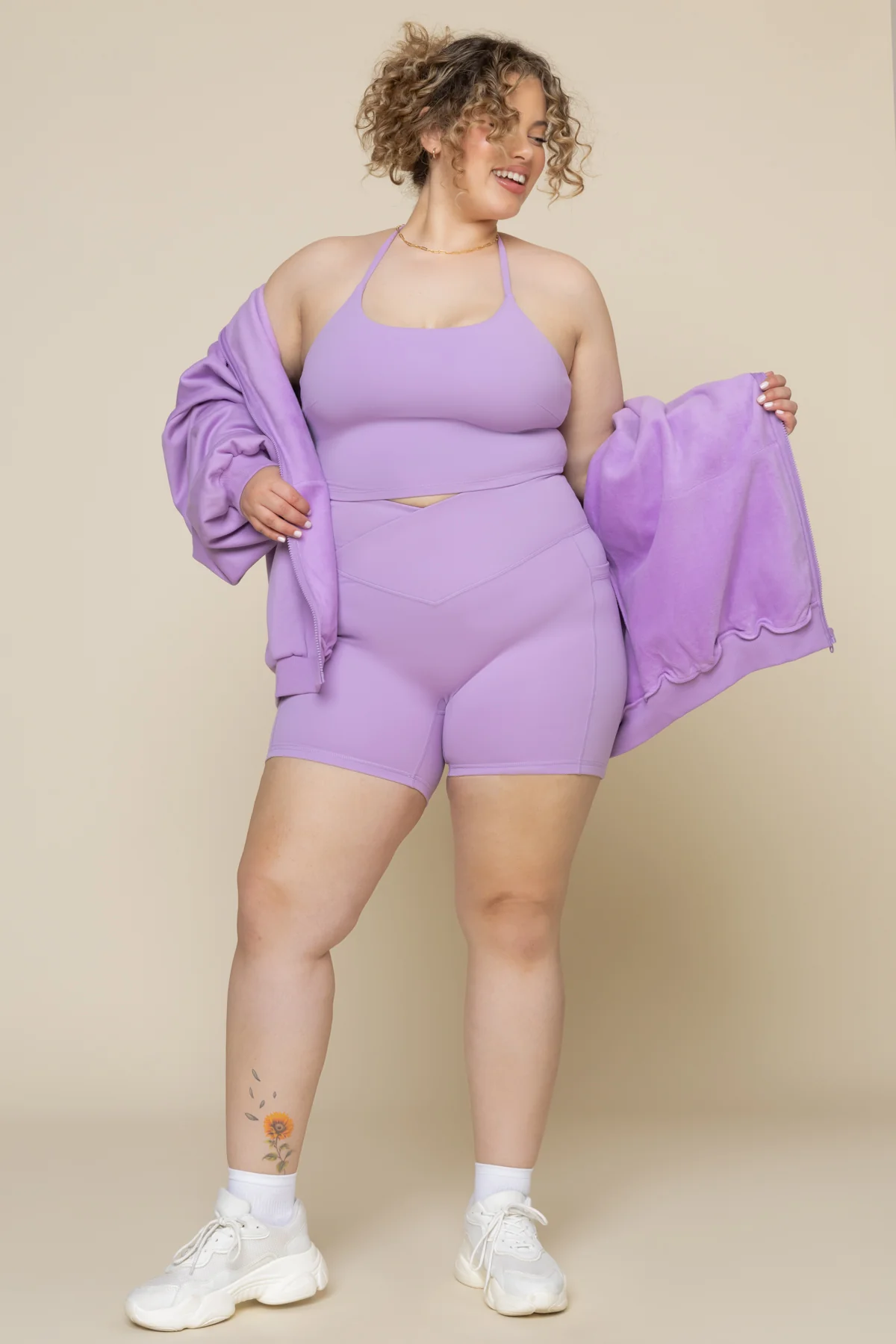 Crisscross Hourglass® Midi Short with Pockets - Mystic Purple