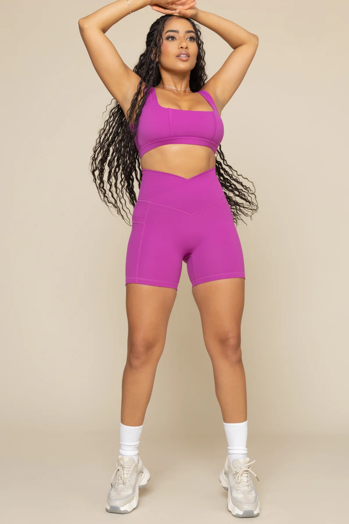 Crisscross HourglassÂ® Midi Short with Pockets - Royal Orchid