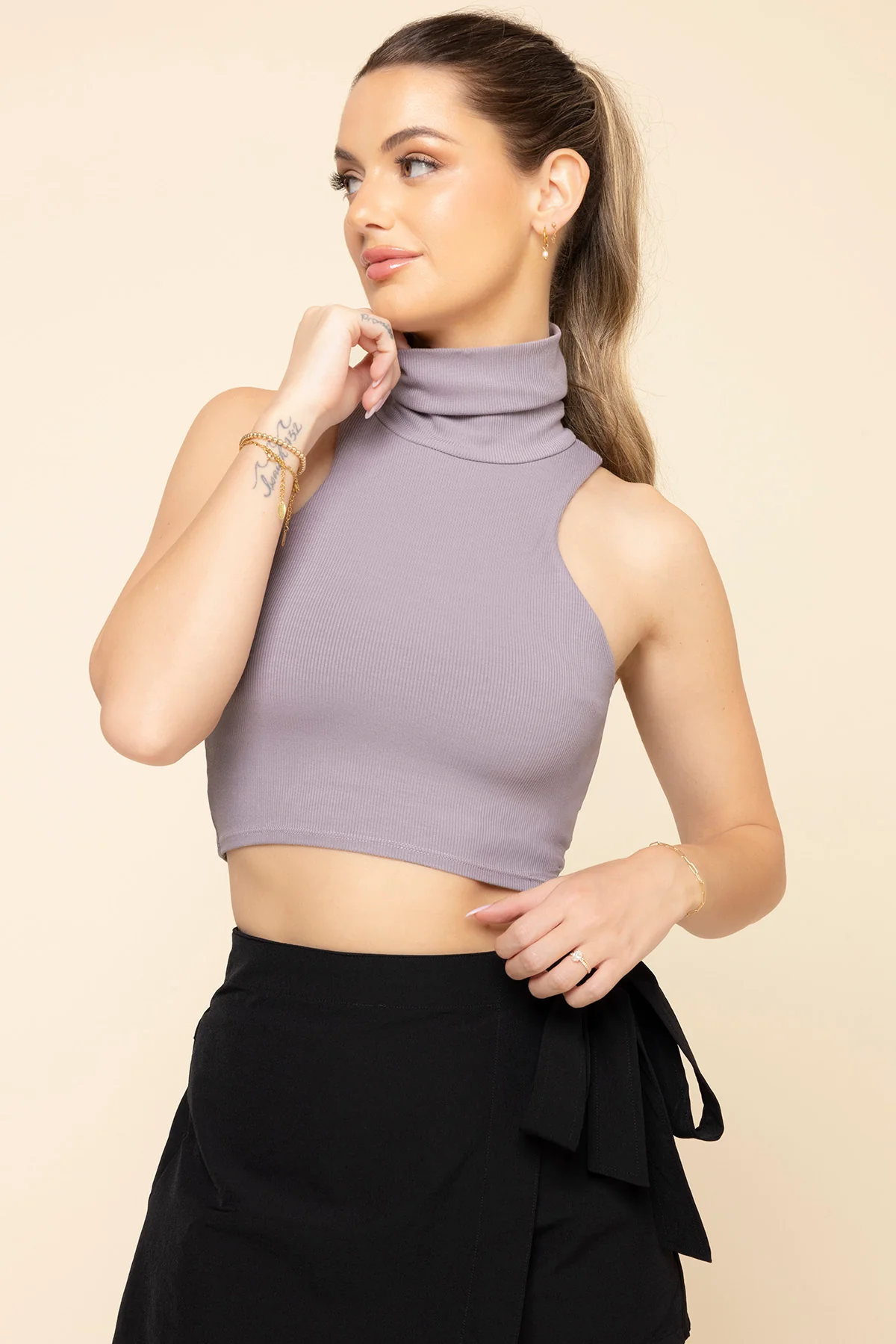 I Feel Cute Crop Top - Dusty Mauve