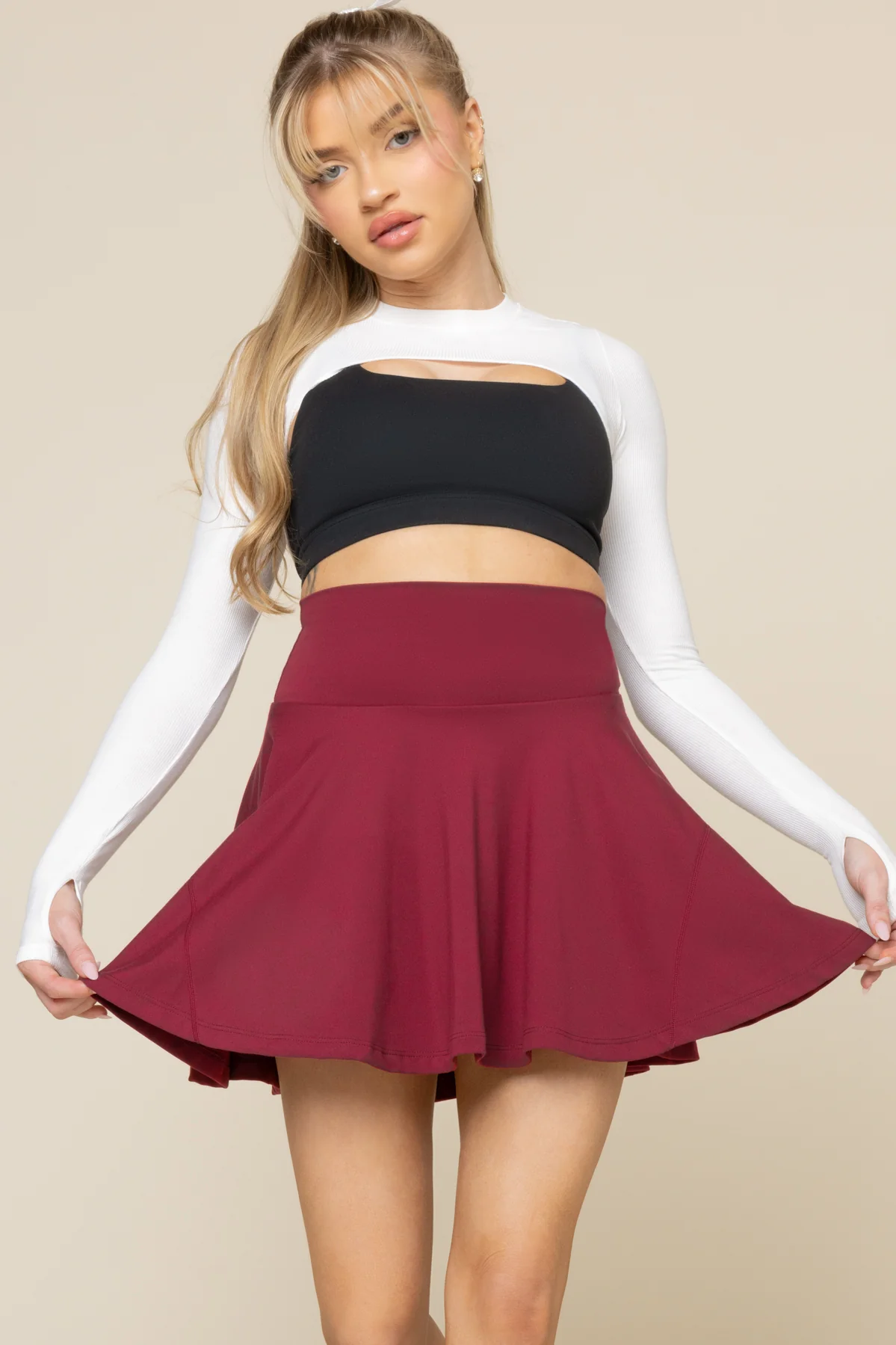 Twirl Skort (Longer) - Ruby
