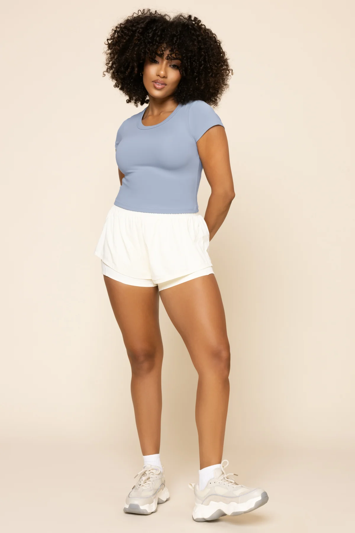Call Me Baby Reversible Tee (Cropped) - Blue Storm