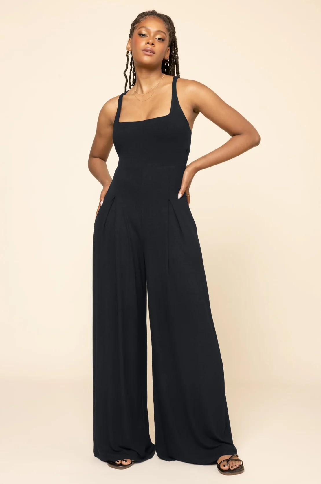Go With The Flow Jumpsuit - Black
