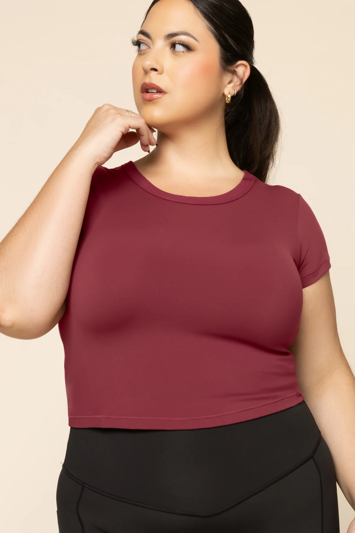 Call Me Baby Reversible Tee (Cropped) - Crimson