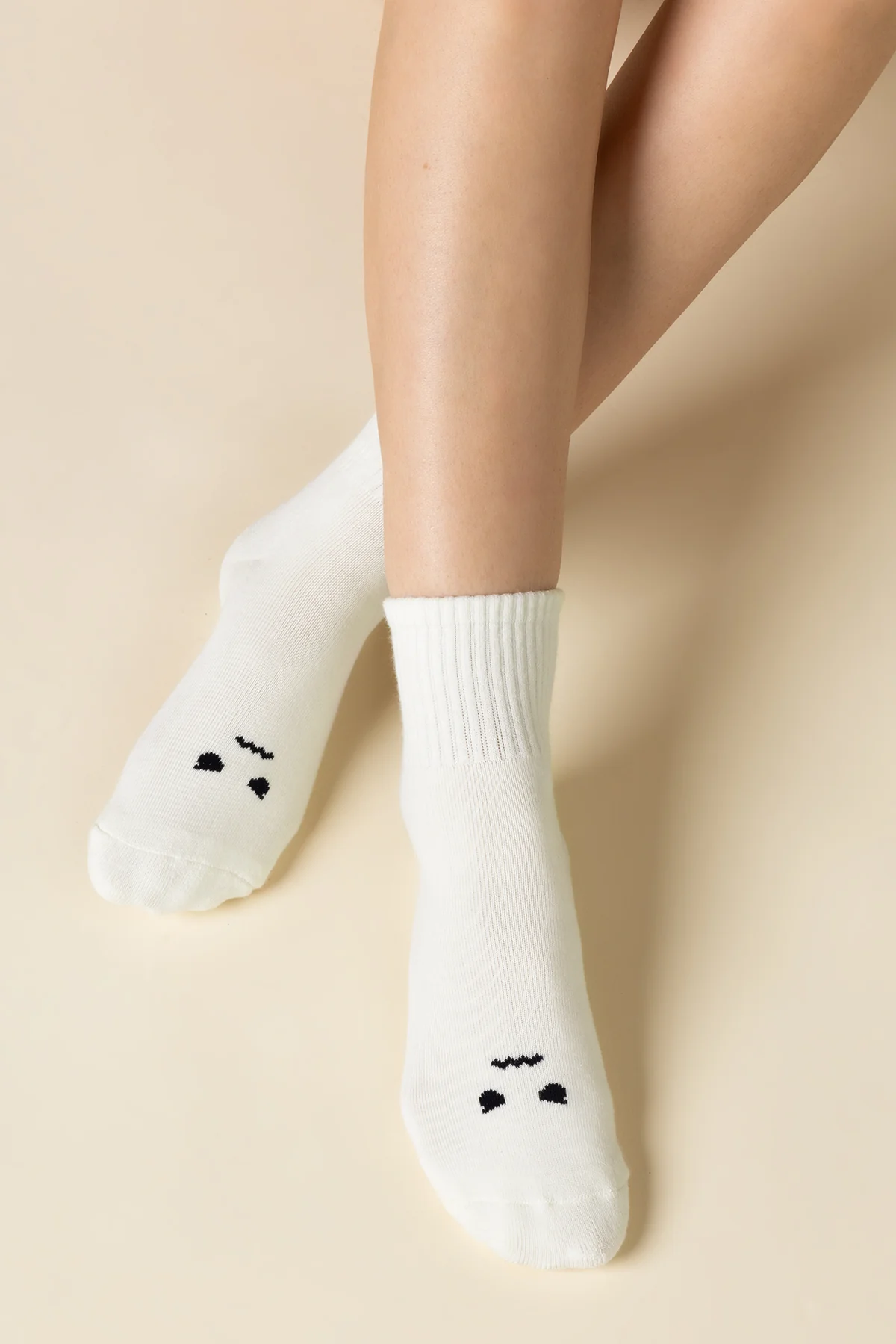 Mixed Emotions Crew Socks - Angry Face