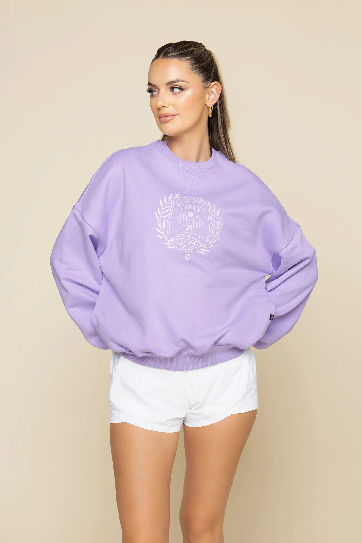 POPFLEXÂ® Active Club Cloud Crewneck Sweater - Digital Lavender
