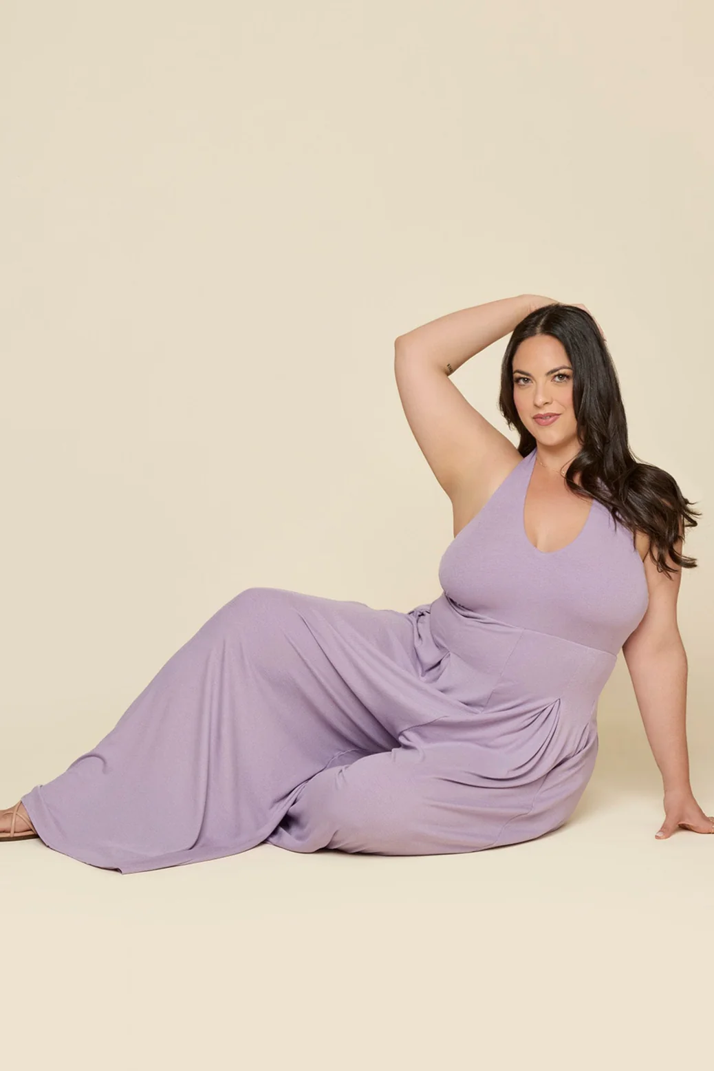 Halter Go with the Flow Jumpsuit - Lavender Haze