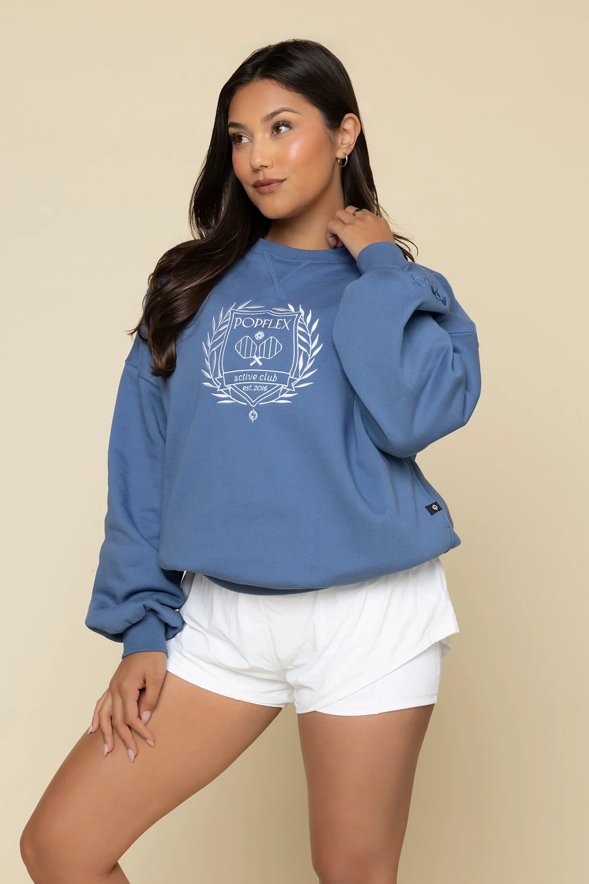POPFLEXÂ® Active Club Cloud Crewneck Sweater - Blue Horizon