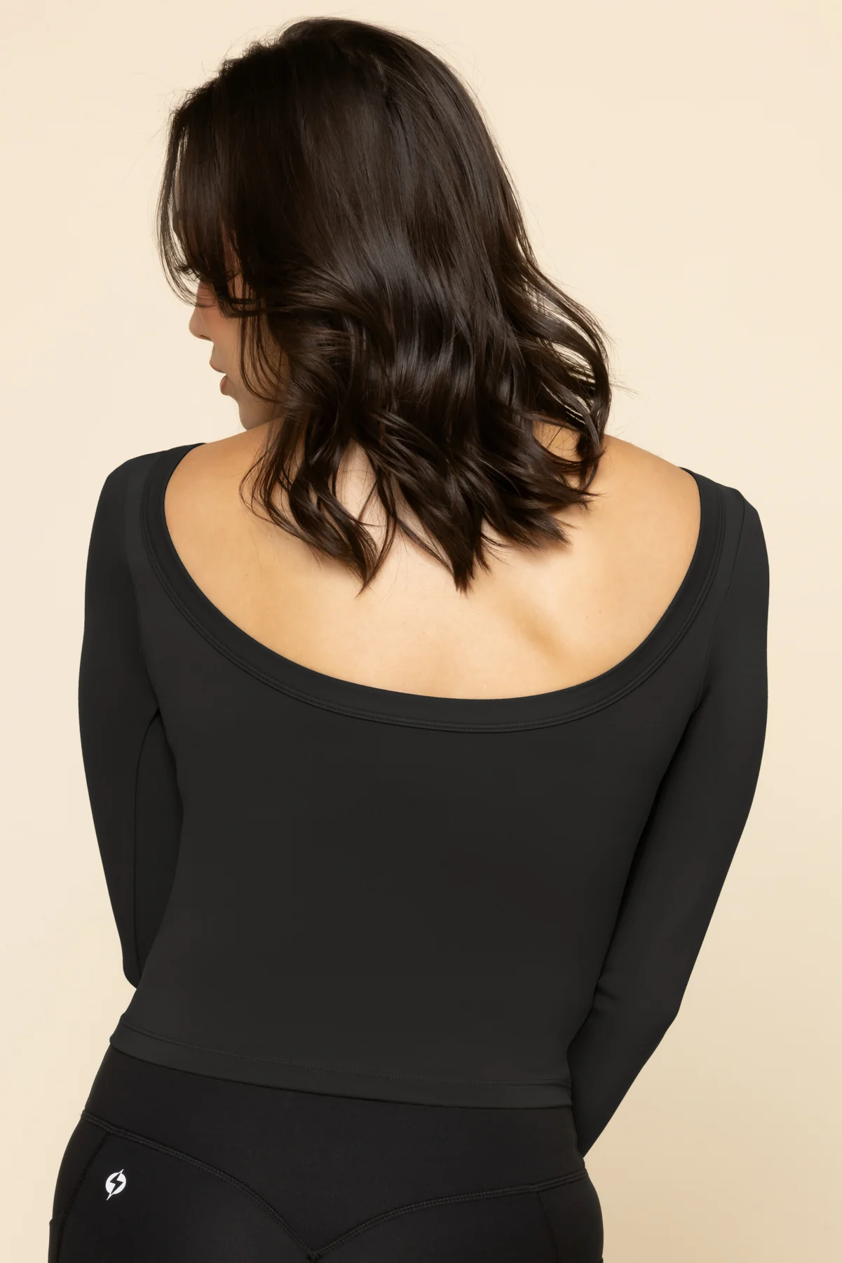 Your Favorite Reversible Long Sleeve Top (Cropped) - Black