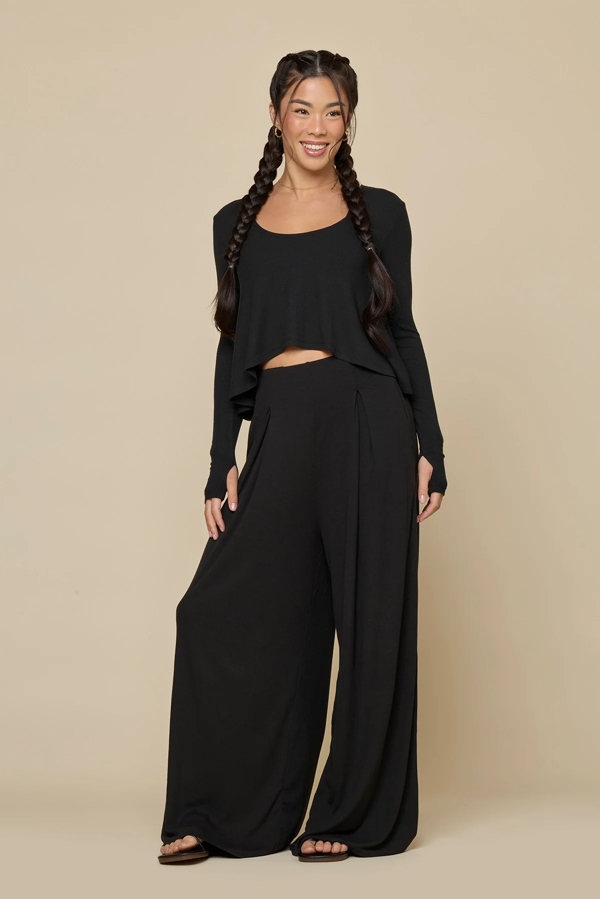 Go with the Flow Wide Leg Pant - Black