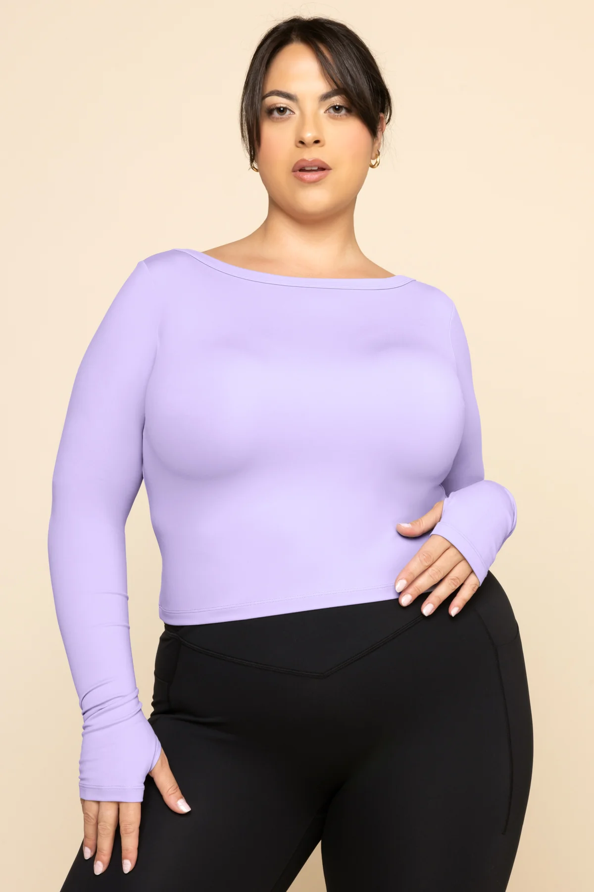 Your Favorite Reversible Long Sleeve Top (Cropped) - Digital Lavender